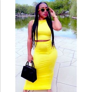 Lemon 🍋 Drop Two piece Maxi Skirt Set